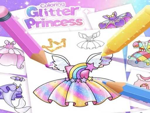 Princess Coloring Glitter For Girl